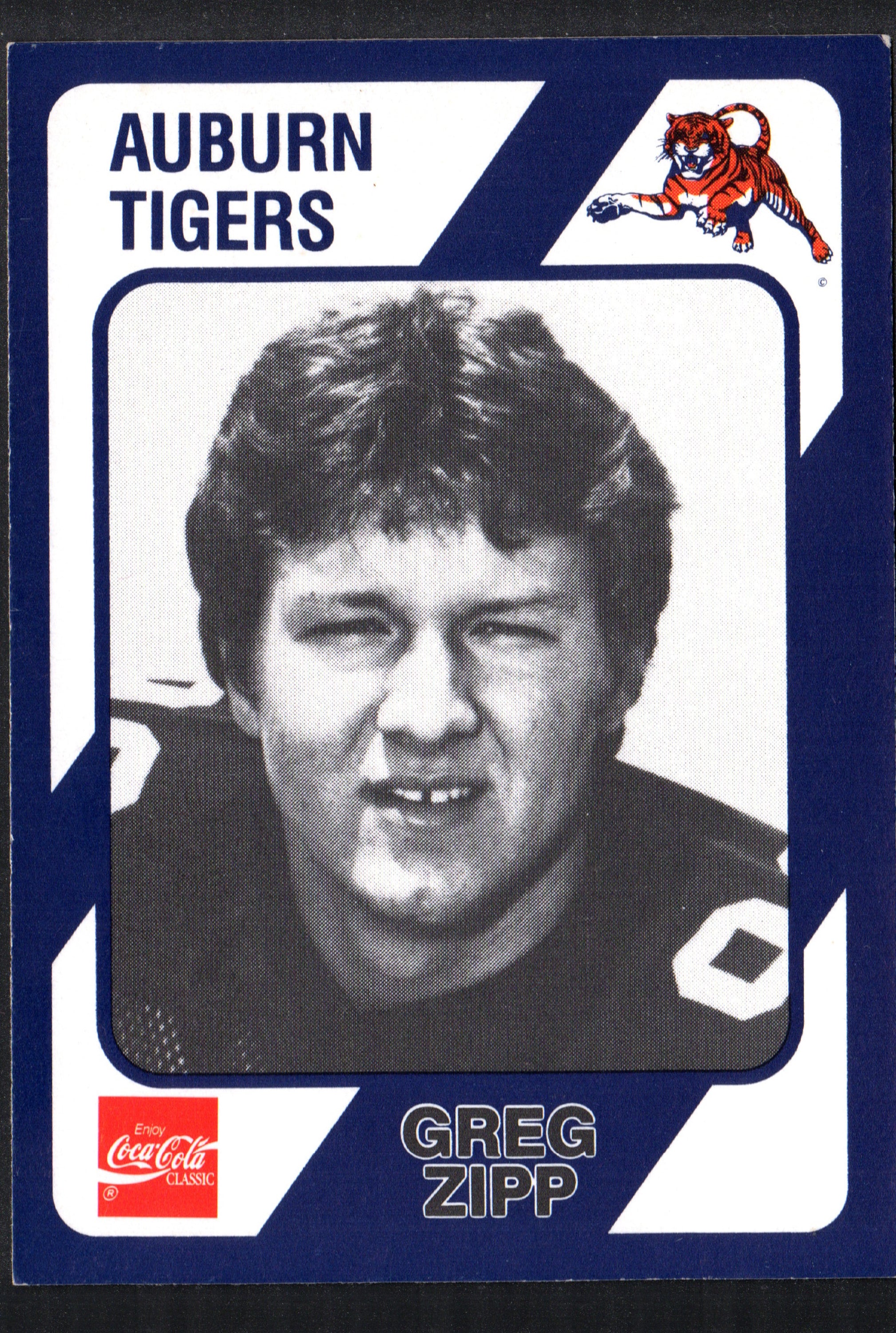 Greg Zipp Auburn Tigers #547 trading card from 1989 Collegiate Collection, featuring a detailed image of the player.