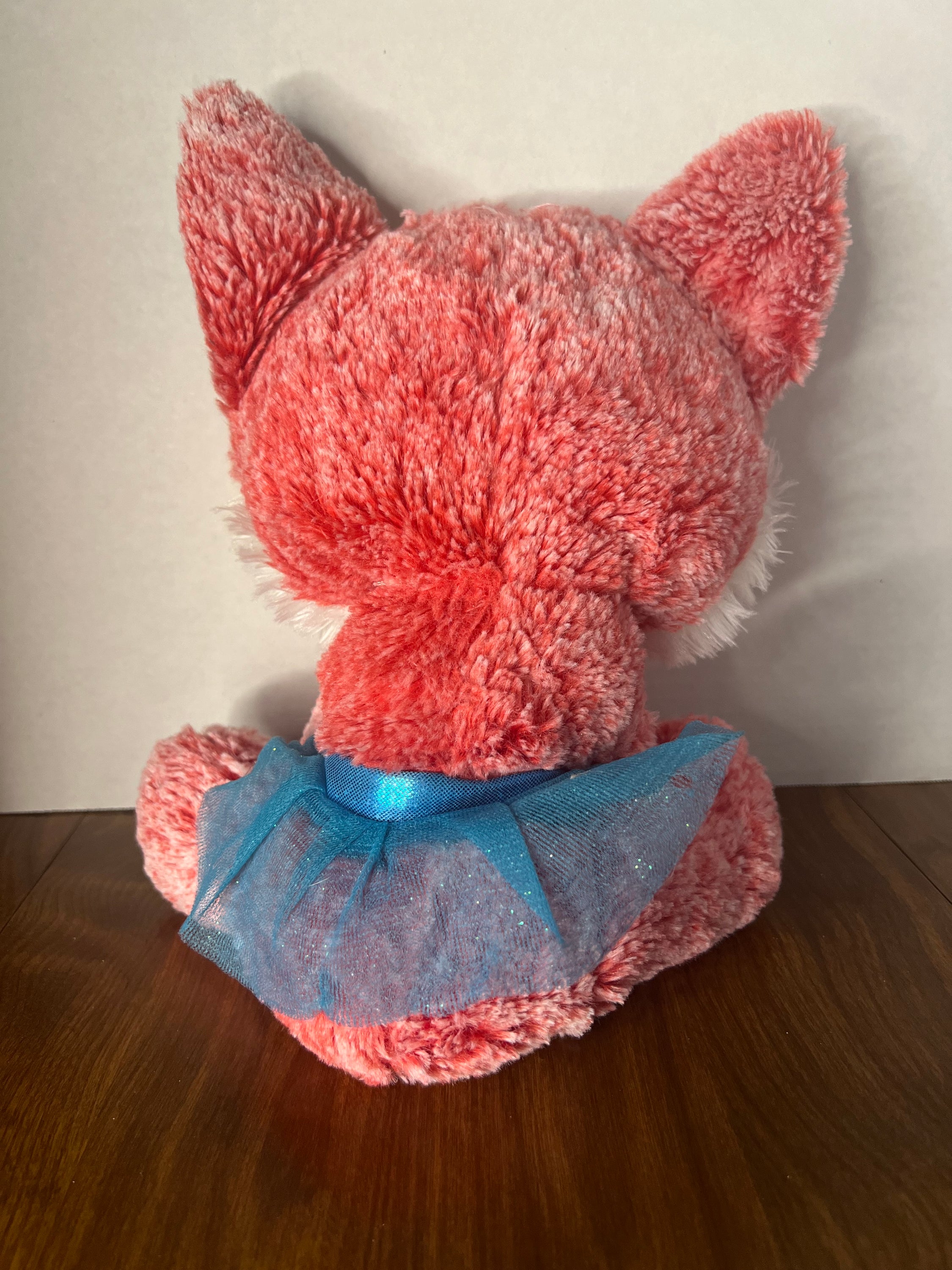 HugFun Princess Fox Dog plush toy in pink and blue tutu, perfect for children.