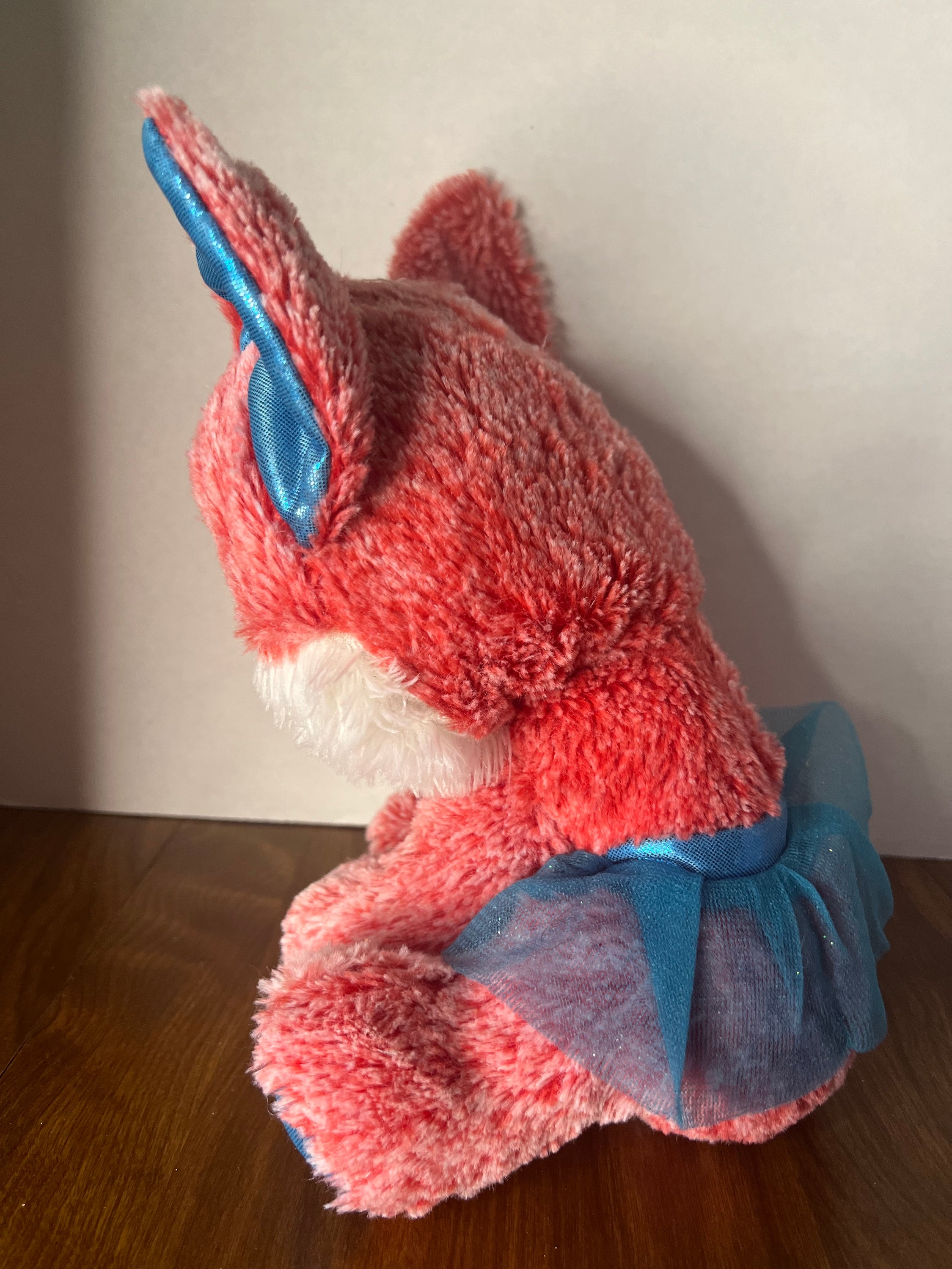 HugFun Princess Fox Dog plush toy in pink and blue tutu, perfect for children.