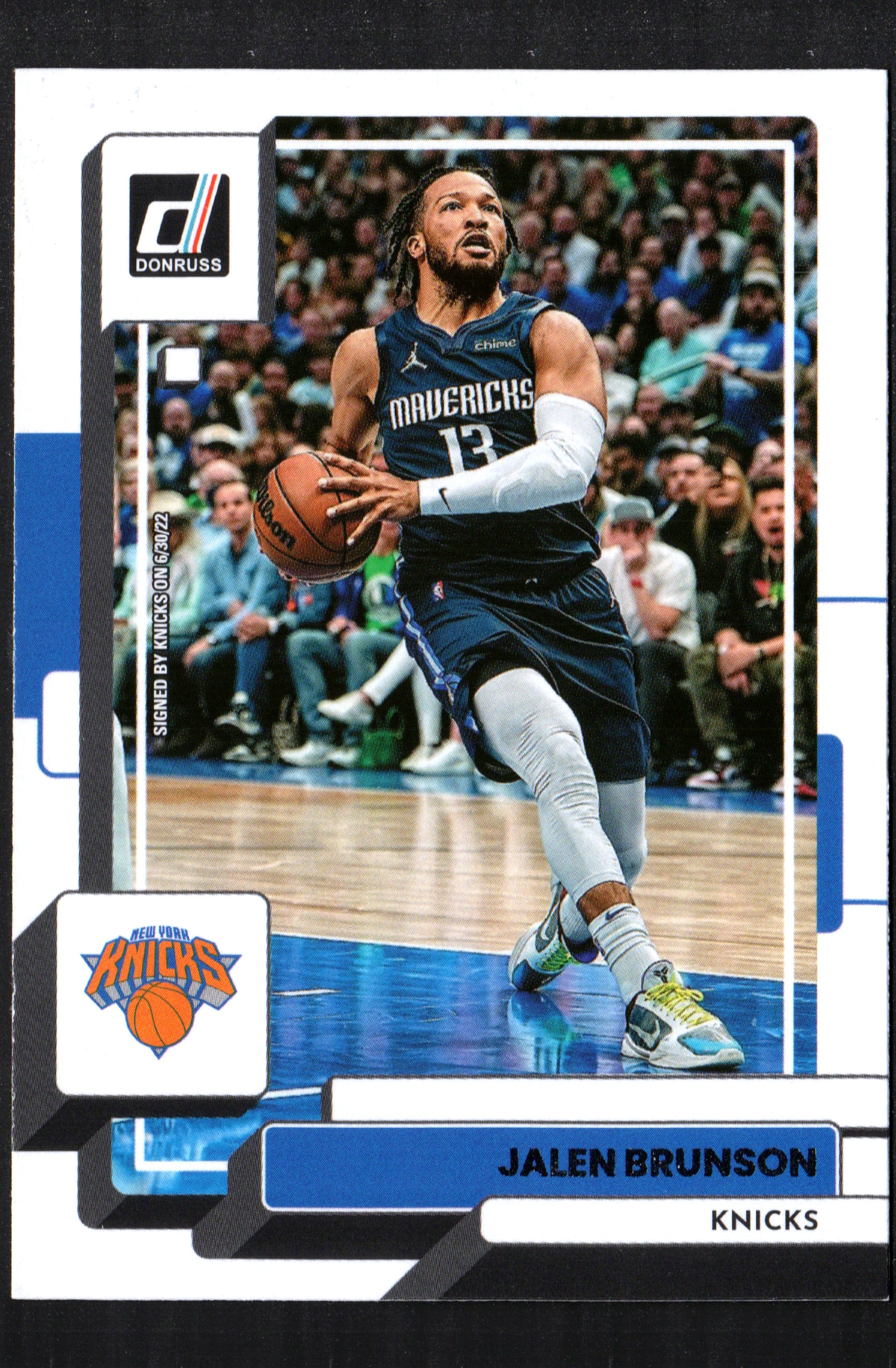 Jalen Brunson New York Knicks #15 trading card from the 2022-23 Donruss set, featuring a high-quality image of Brunson in his uniform.