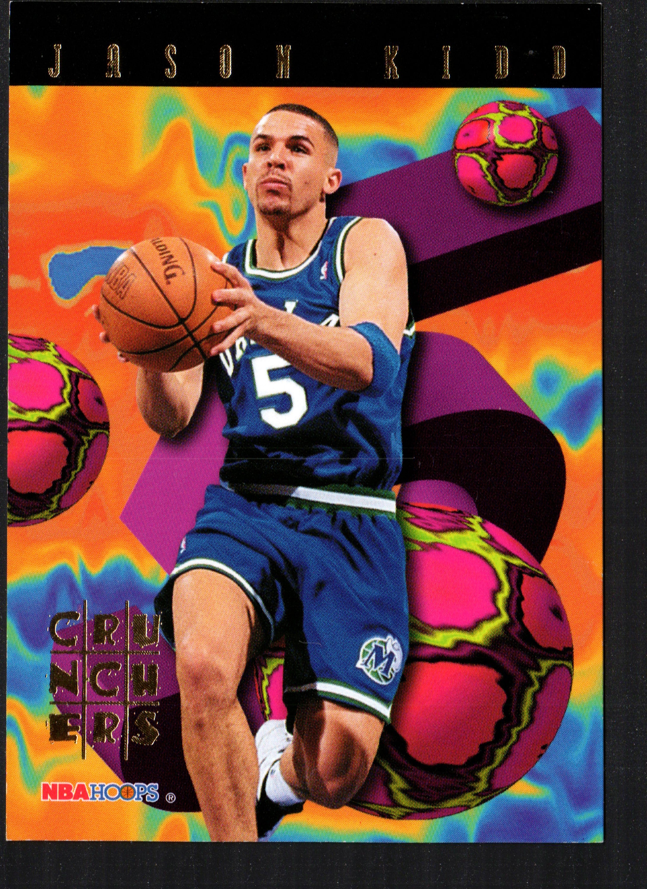 Jason Kidd Dallas Mavericks #24 trading card from 1995-96 NBA Hoops set, featuring Kidd in his Mavericks uniform.