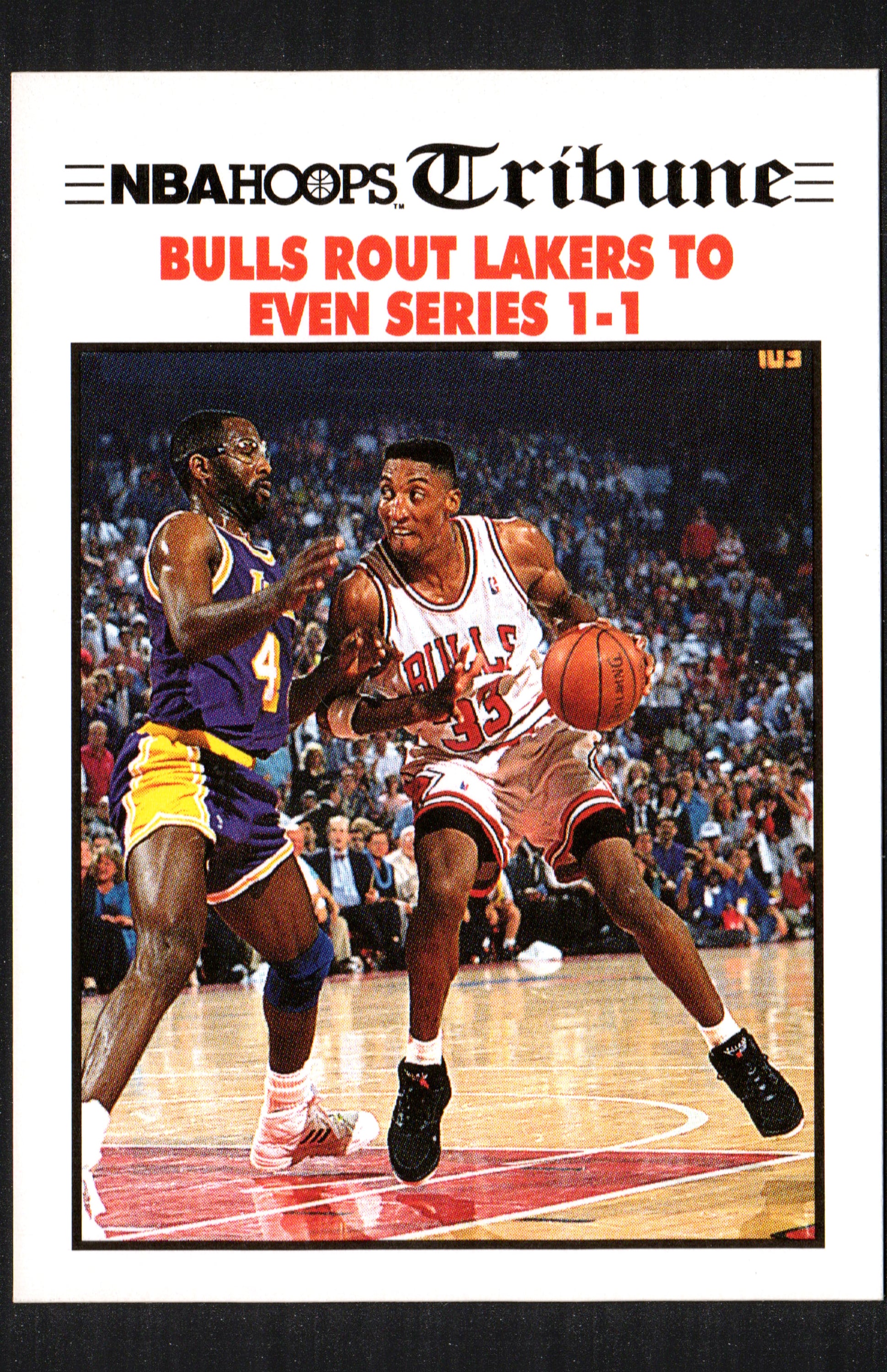 Scottie Pippen Chicago Bulls #539 trading card from 1991 Hoops, featuring vibrant colors and iconic design.