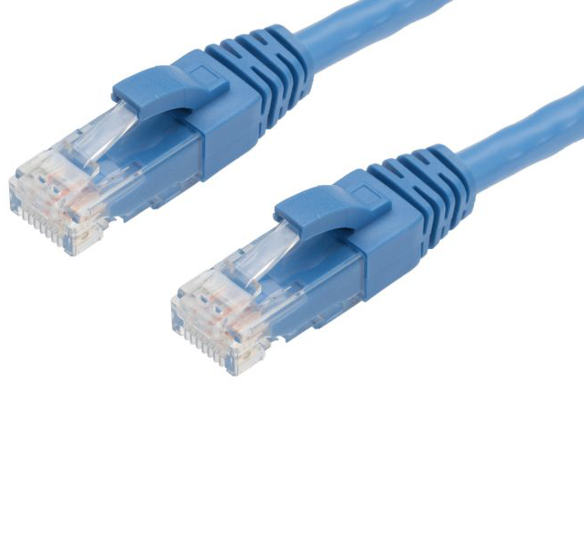 Pack of 50 blue 0.25m CAT6 RJ45-RJ45 Ethernet network cables, designed for high-speed data transmission.