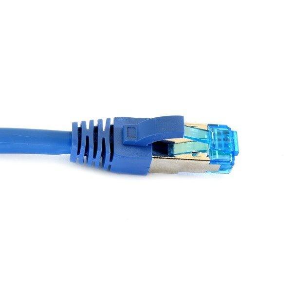 0.5M Cat 6a 10G Ethernet Network Cable in blue, showcasing its premium quality and durable design.