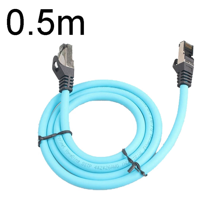 0.5m CAT5 Double Shielded Gigabit Industrial Ethernet Cable with RJ-45 connectors, showcasing its robust design and flexibility.