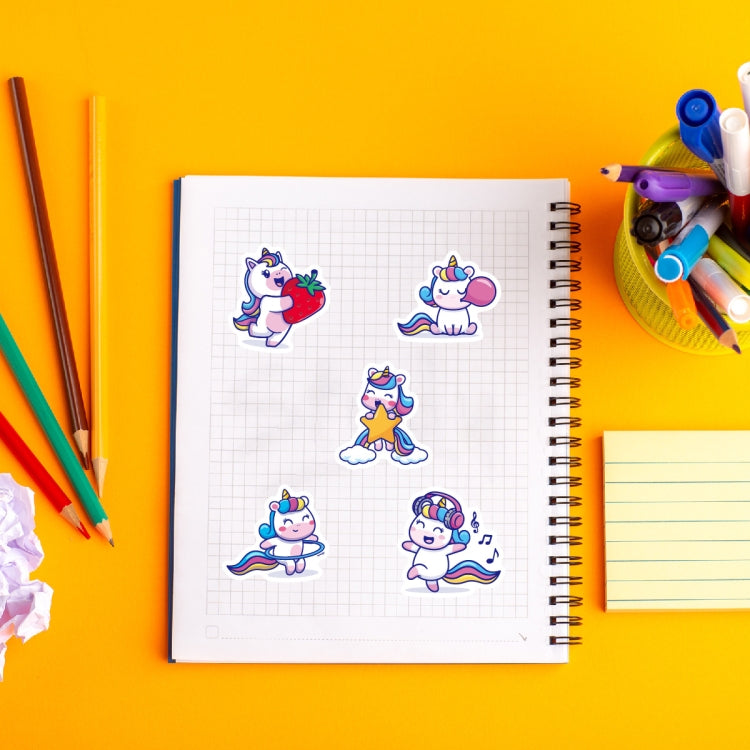 A colorful set of cute cartoon graffiti stickers designed for personalizing various items like water cups, laptops, and suitcases.