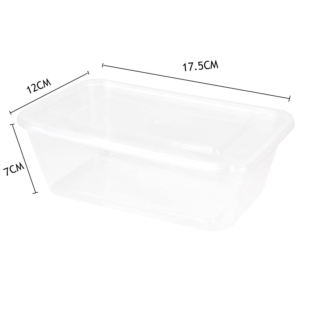 A stack of 1000ml plastic takeaway food containers with lids, ideal for snacks and meals.