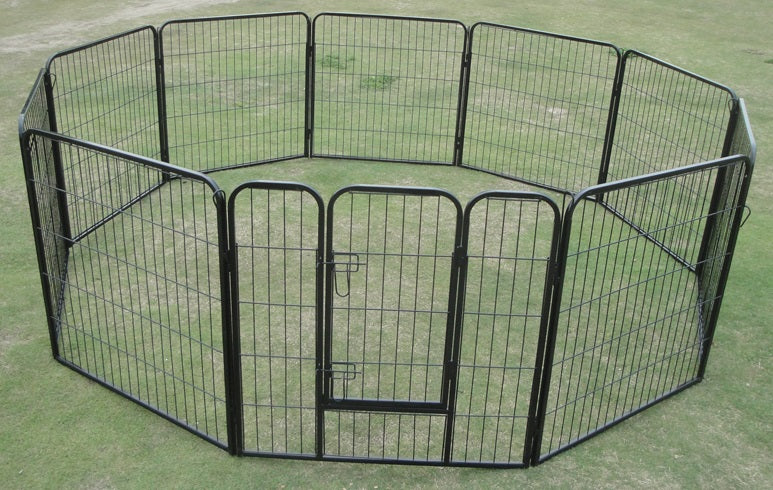 10 x 800 Tall Panel Pet Exercise Pen Enclosure with tall panels and barn door access, suitable for various pet sizes.