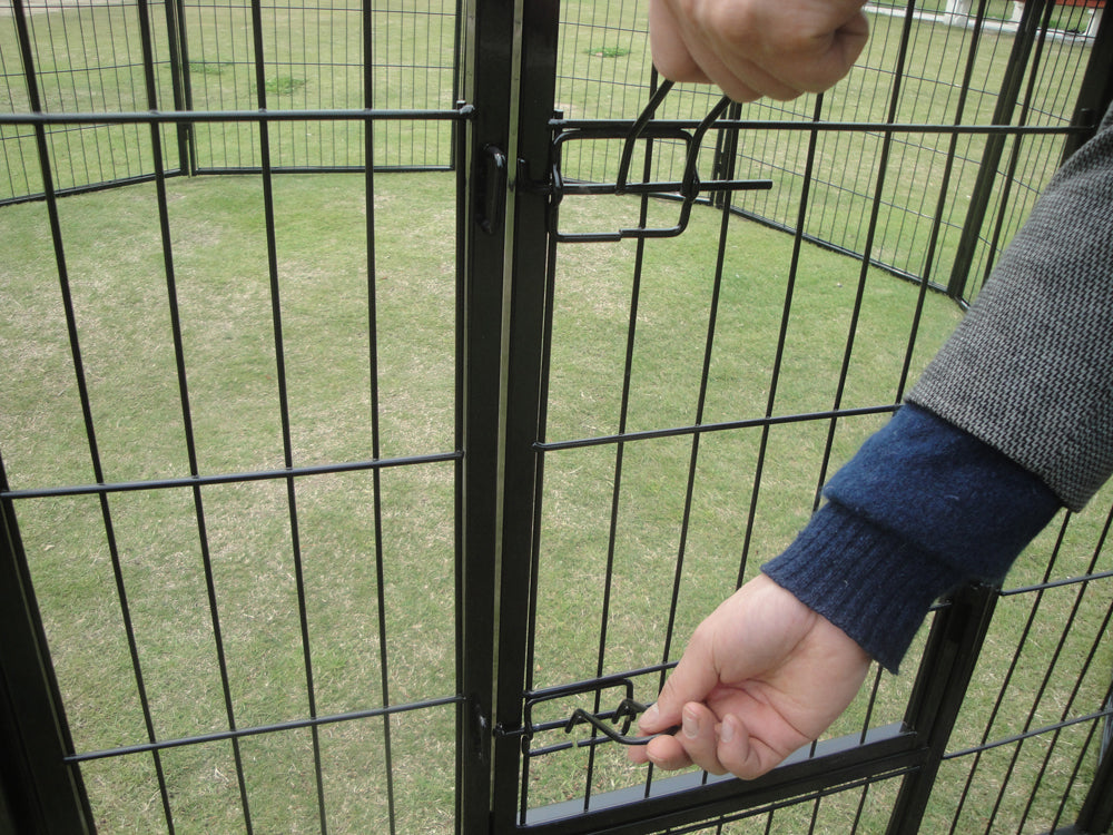 10 x 800 Tall Panel Pet Exercise Pen Enclosure with tall panels and barn door access, suitable for various pet sizes.