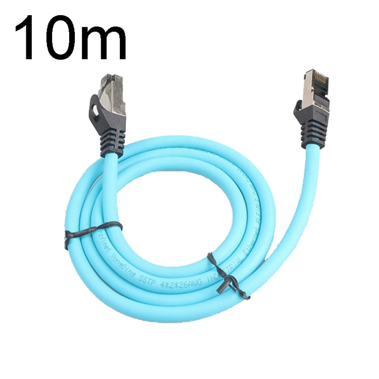 10m CAT5 double shielded industrial Ethernet cable with RJ-45 connectors, showcasing its robust design and flexibility.