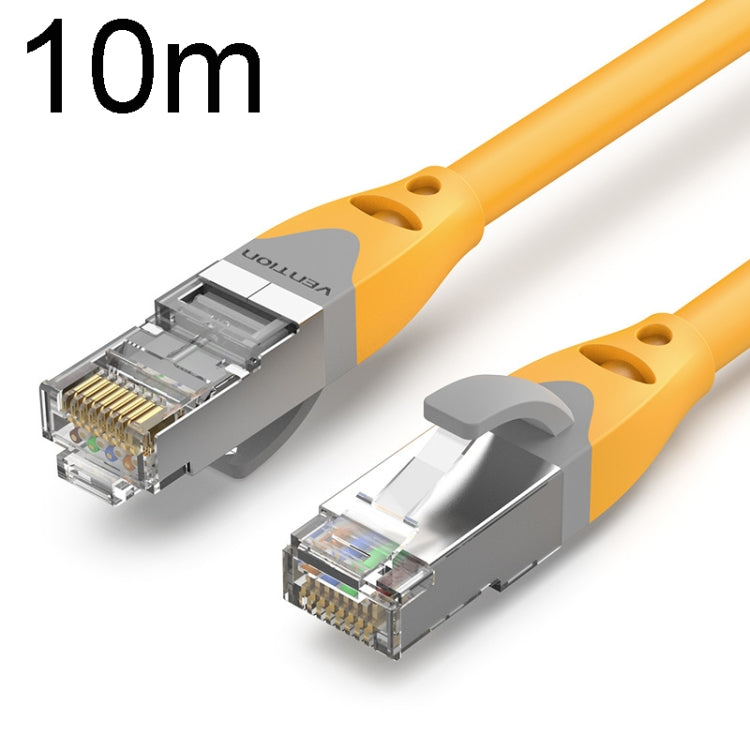 10m CAT6 Gigabit Ethernet Double Shielded Cable with RJ-45 connectors, showcasing its durable design and flexibility.