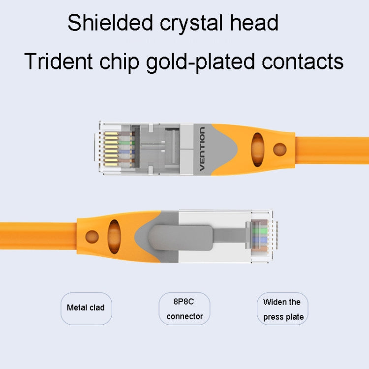 10m CAT6 Gigabit Ethernet Double Shielded Cable with RJ-45 connectors, showcasing its durable design and flexibility.