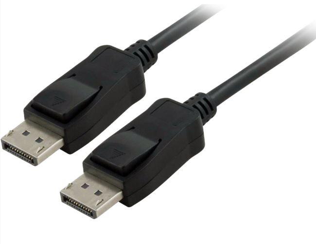 10m DisplayPort Cable Male to Male 1.2V in black, designed for high-quality audio and video transmission.