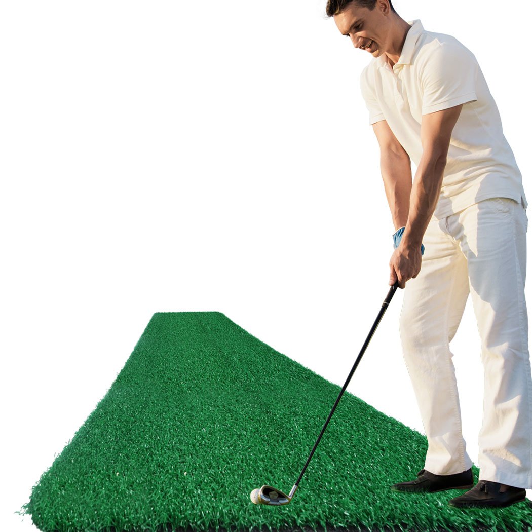 10M Golf Training Mat designed for indoor and outdoor practice, featuring a realistic grass texture and anti-slip base for stability.