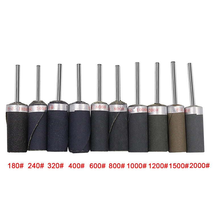 10pcs 3mm Handle Mirror Polishing Paper Stick set, showcasing various polishing sticks with different mesh textures.