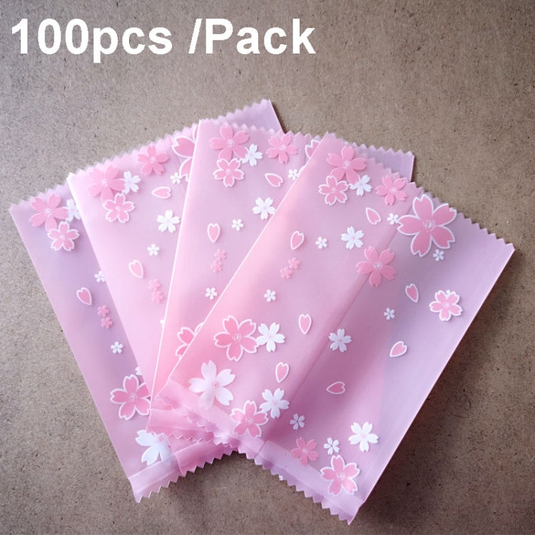 100pcs pack of 7x10cm frosted baking bags, ideal for packaging snacks like candies and cookies.