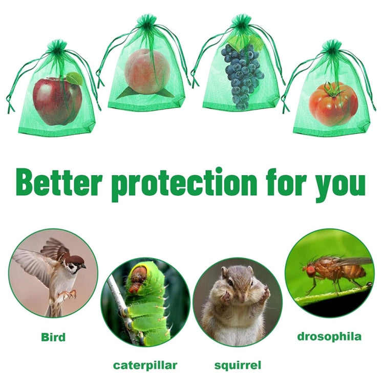 100pcs Fruit Protection Bag made of breathable gauze, designed to protect fruits from insects and birds while allowing sunlight and air.