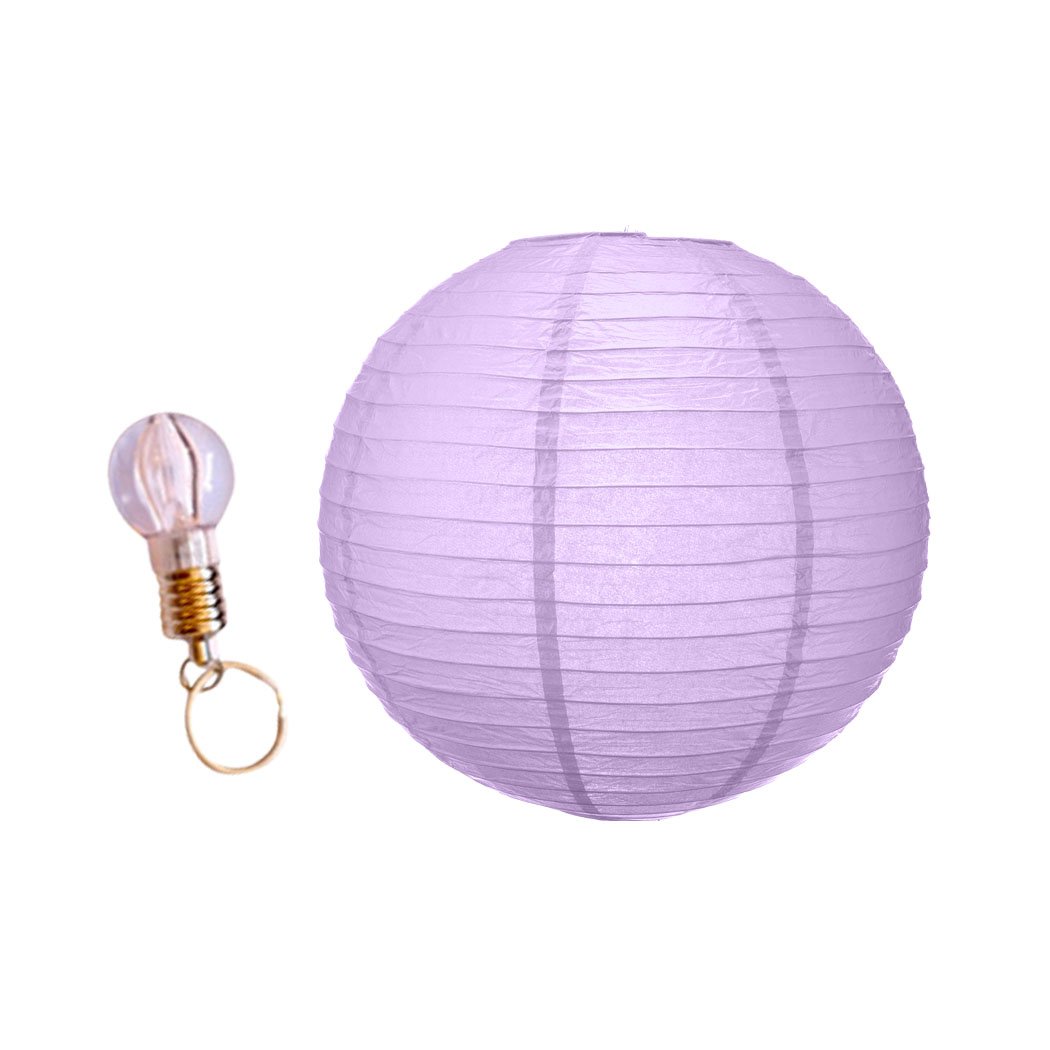 A collection of colorful 12-inch paper lanterns hanging elegantly, perfect for wedding and party decorations.