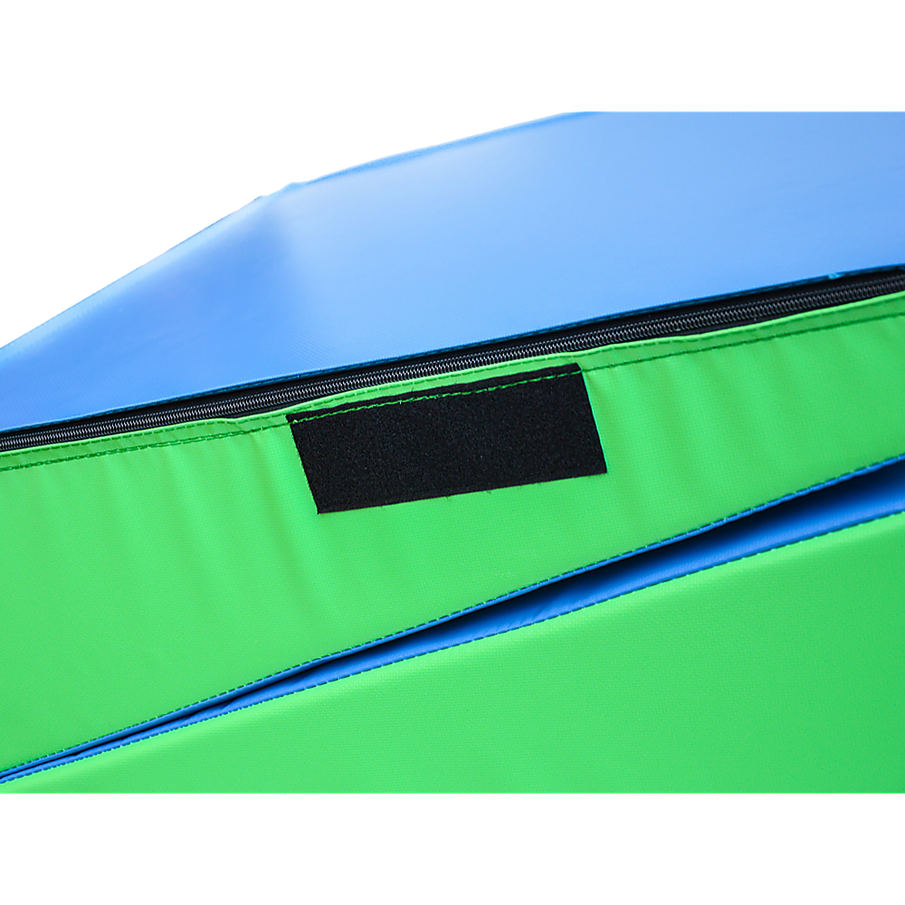 120x60x35cm Foldable Soft Incline Gymnastics Mat in blue and green, ideal for yoga and gymnastics training.