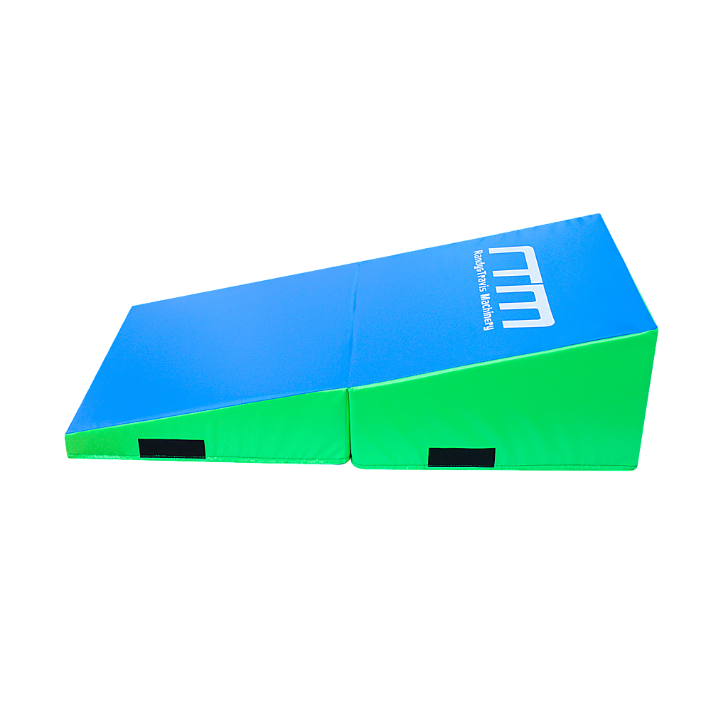 120x60x35cm Foldable Soft Incline Gymnastics Mat in blue and green, ideal for yoga and gymnastics training.