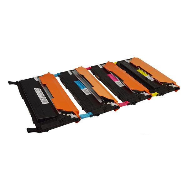 1230 Series Generic Toner Set including four cartridges: Black, Cyan, Magenta, and Yellow, designed for Dell printers.