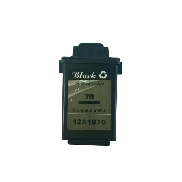 Remanufactured 12A1970 #70 Black Inkjet Cartridge with vibrant black ink for high-quality printing.