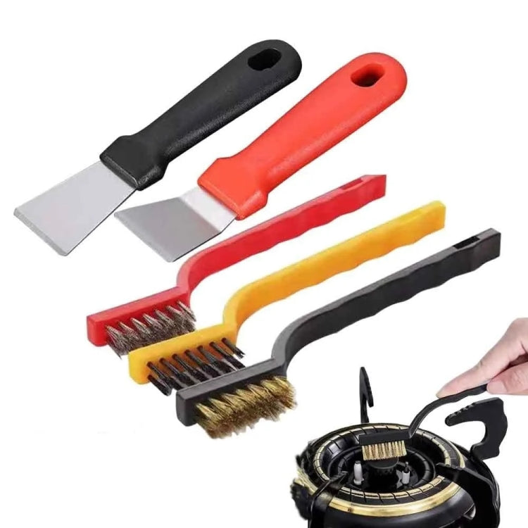 A 13-piece multifunctional kitchen stove cleaning brush set featuring various brushes and tools for effective cleaning in tight spaces.