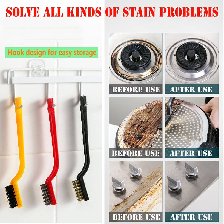 A 13-piece multifunctional kitchen stove cleaning brush set featuring various brushes and tools for effective cleaning in tight spaces.