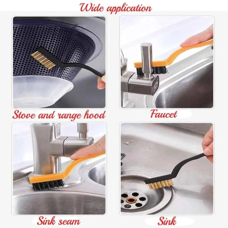 A 13-piece multifunctional kitchen stove cleaning brush set featuring various brushes and tools for effective cleaning in tight spaces.