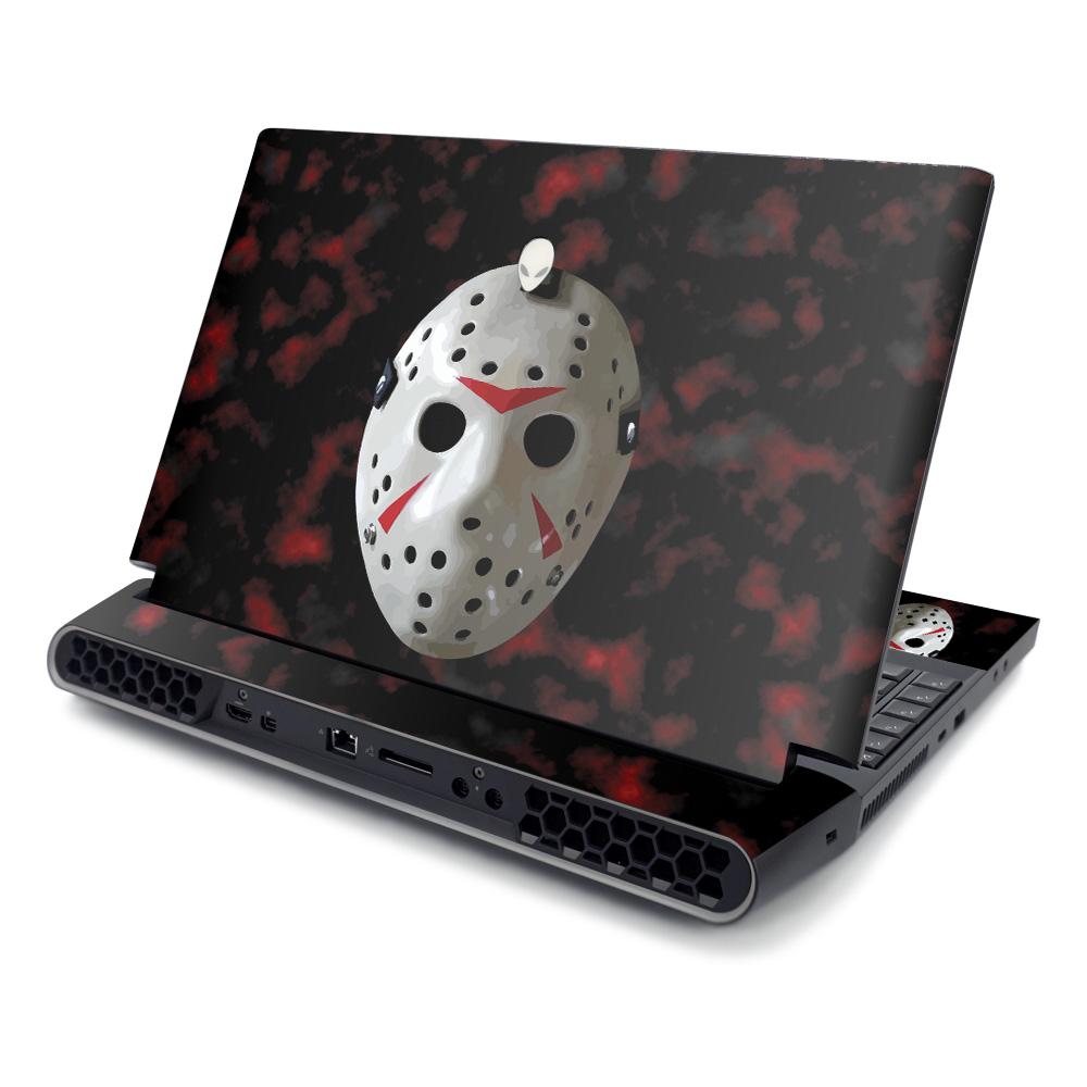 13th Nightmare skin for Alienware Area-51 M R2, showcasing matte, carbon fiber, and glossy glitter finishes.