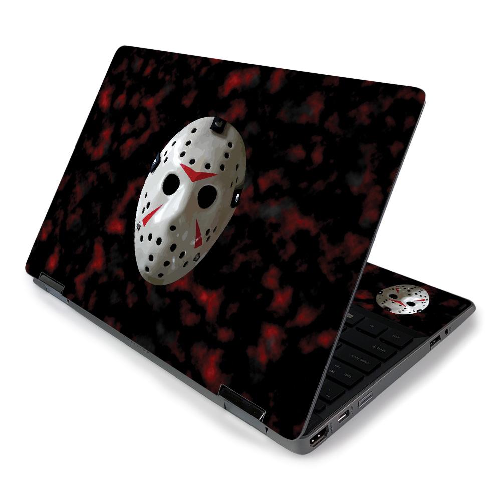 MightySkins 13th Nightmare skin for HP Pavilion x360 11" (2019) in Matte finish, showcasing its sleek design and precision cut.