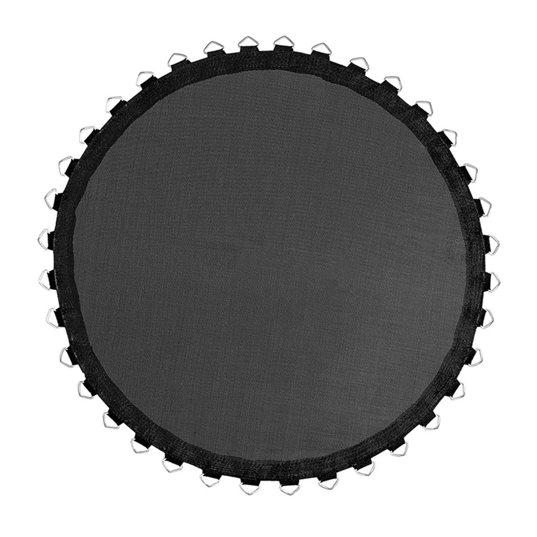 14 FT Kids Trampoline Pad Replacement Mat in black, showcasing its smooth surface and durable stitching for enhanced safety and performance.