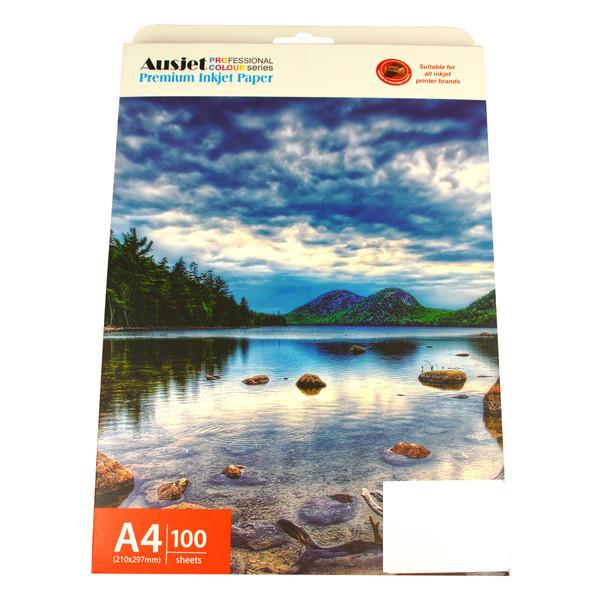 140g A4 DS Matte Paper pack with 100 sheets, showcasing its matte finish and vibrant color printing capabilities.