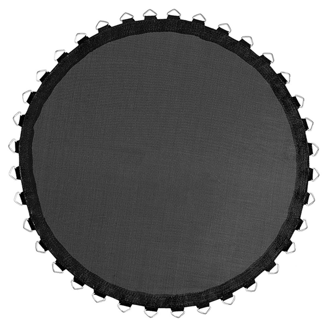 15 FT Kids Trampoline Pad Replacement Mat in black, showcasing its smooth surface and reinforced stitching edges.