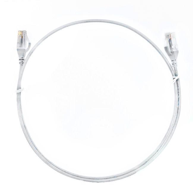 Pack of 50 ultra-thin 1.5m Cat 6 Ethernet network cables in white, featuring gold-plated connectors and LSZH material for safety.