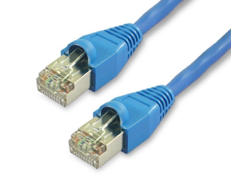 15m Cat6 FTP Shielded Patch Cord in blue, showcasing its durable design and high-quality connectors.