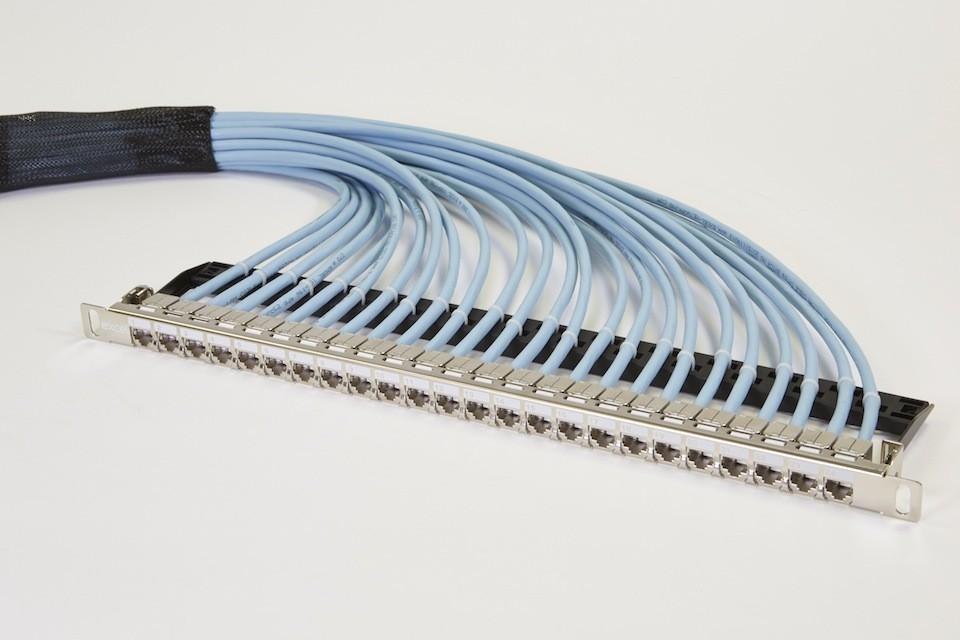 15M CAT6 Pre-Terminated Panel RJ45 UTP with rugged design and gold contacts for reliable networking.