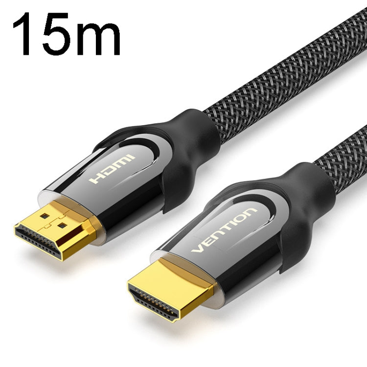 15m VenTion HDMI Round Cable showcasing its durable nylon braided design and gold-plated connectors for high-quality signal transmission.