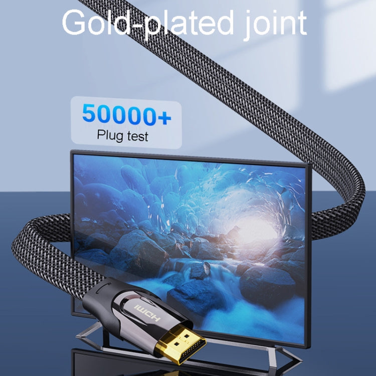 15m VenTion HDMI Round Cable showcasing its durable nylon braided design and gold-plated connectors for high-quality signal transmission.