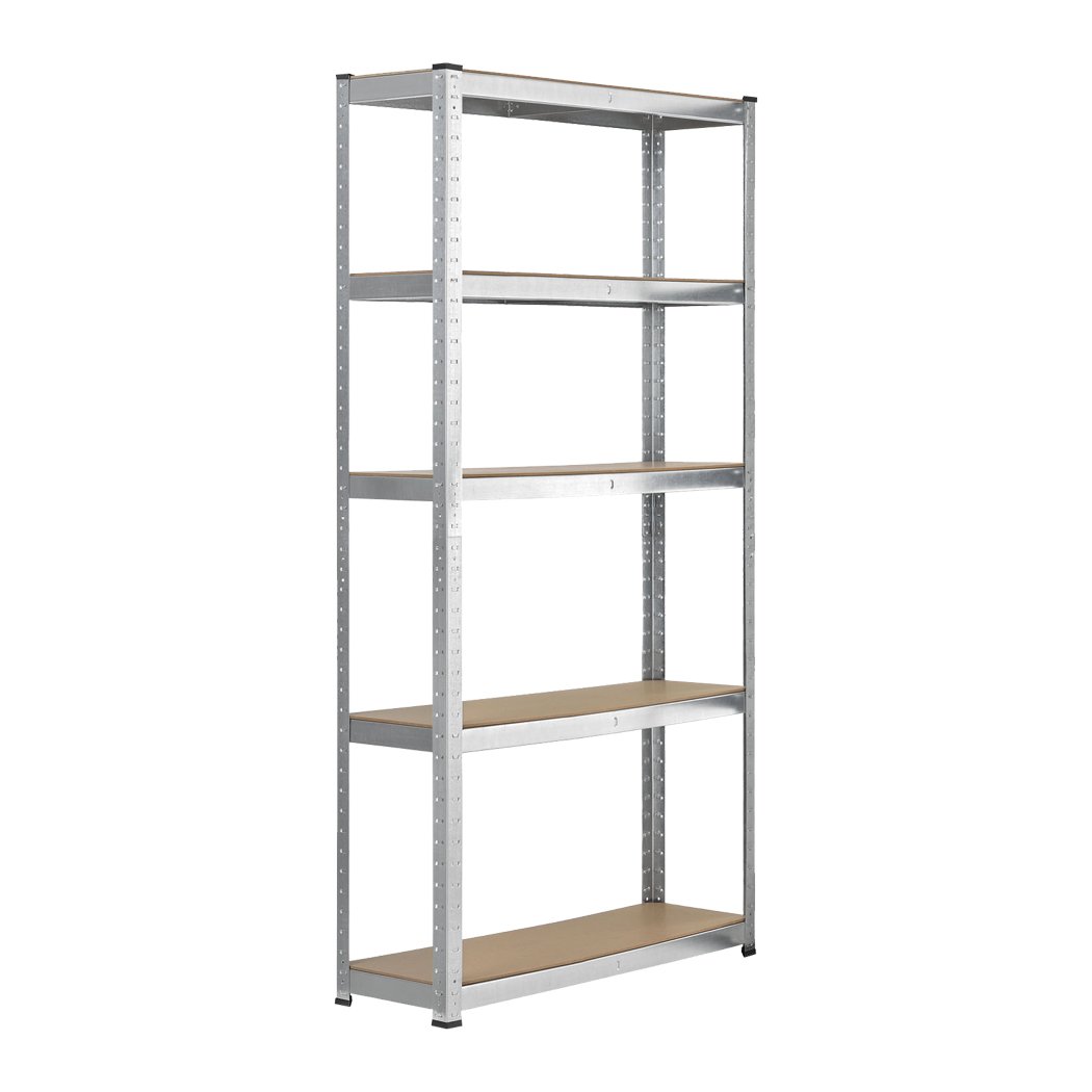 1.7M Metal Shelving Racking with 5 tiers, adjustable height, and sturdy MDF boards, ideal for garage storage.