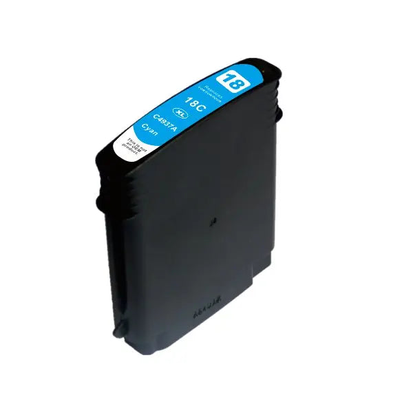 18 #18 High Yield Cyan Compatible Inkjet Cartridge with vibrant cyan ink for high-quality printing.