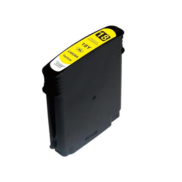 18 #18 High Yield Yellow Compatible Inkjet Cartridge with vibrant yellow ink for professional printing.