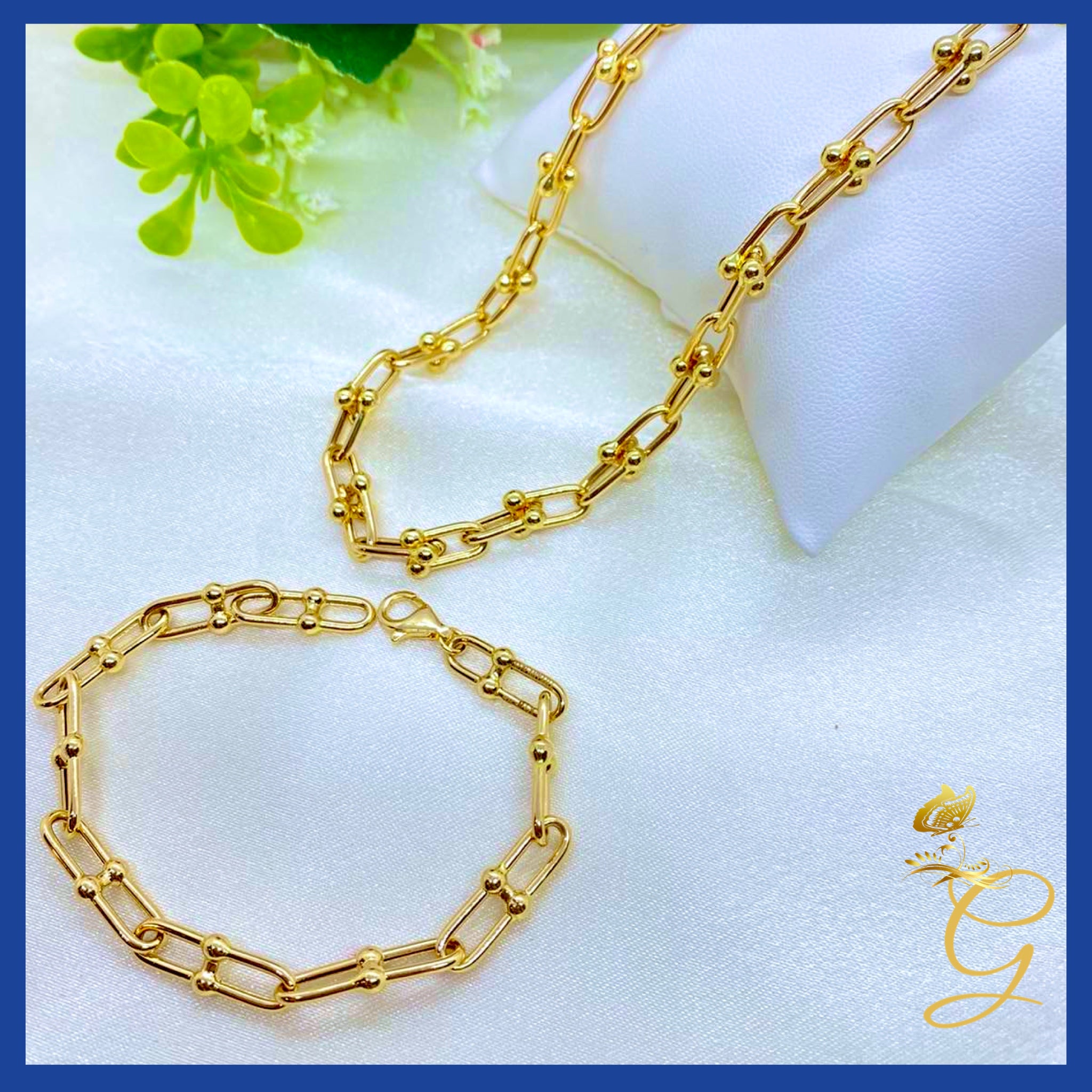 18K Real Gold Hardware Chain, 16 inches long, showcasing its elegant design and solid gold craftsmanship.