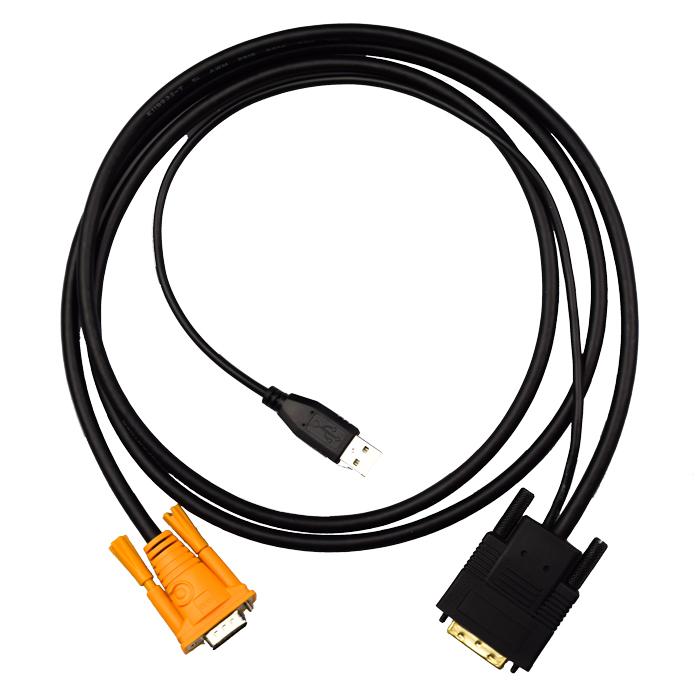 1.8M KVM VGA-DVI Convert Digital Signal Cable with USB and DVI connectors, ideal for connecting VGA KVMs.