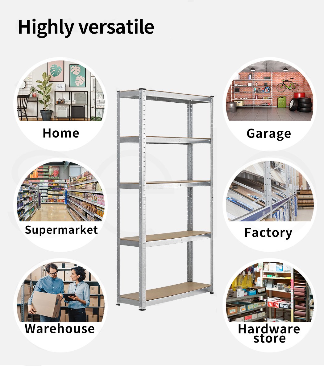 1.8x0.9M Warehouse Shelving Racking Steel Pallet Garage Shelves showcasing a sturdy metal frame with MDF boards, ideal for heavy storage.