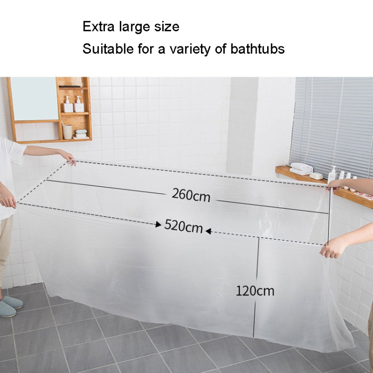 A thickened disposable bath bag designed for bathtubs, showcasing its waterproof and leak-proof features.