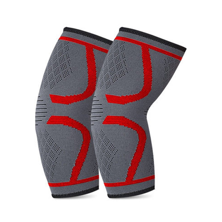 A pair of breathable sports elbow protective gear made from knitted fabric, designed for comfort and support during workouts.