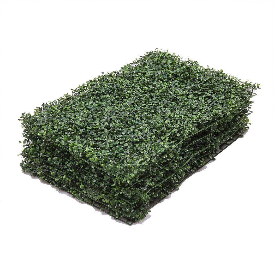 Artificial Boxwood Hedge panel showcasing lush green foliage, ideal for vertical gardens and decorative fencing.