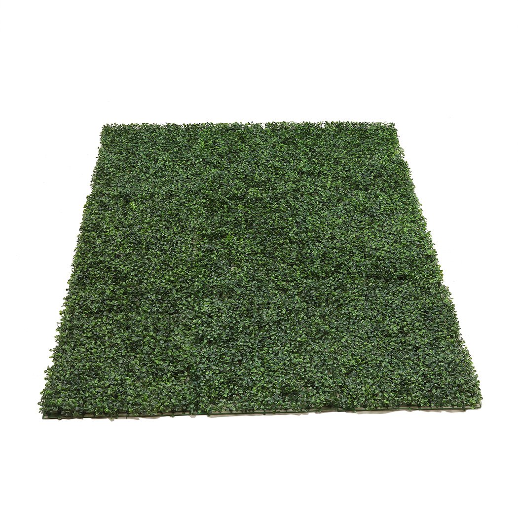 Artificial Boxwood Hedge panel showcasing lush green foliage, ideal for vertical gardens and decorative fencing.