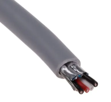 2 Pair Screened Data Cable 100m with grey PVC sheath and twisted pair design for optimal data transmission.